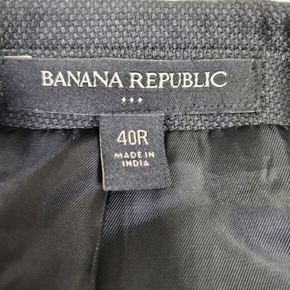 Banana Republic Mens Blazer Nailshead 40R Charcoal Gray 792939 Slim Suit Jacket - Picture 8 of 16